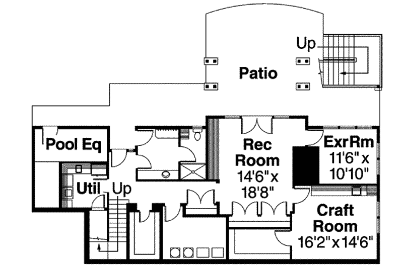Home Plan - Floor Plan - Lower Floor for Colonial House Plan #124-550 - 5 bed, 5.5 bath
