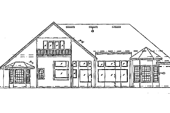 Exterior - Rear Elevation for Traditional House Plan #417-404 - 5 bed, 5 bath