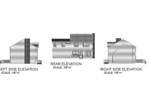 Exterior - Rear Elevation for Colonial House Plan #56-120 - 4 bed, 2.5 bath