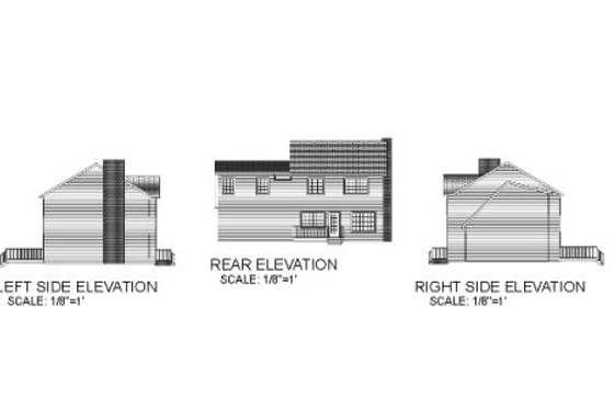 Exterior - Rear Elevation for Colonial House Plan #56-120 - 4 bed, 2.5 bath