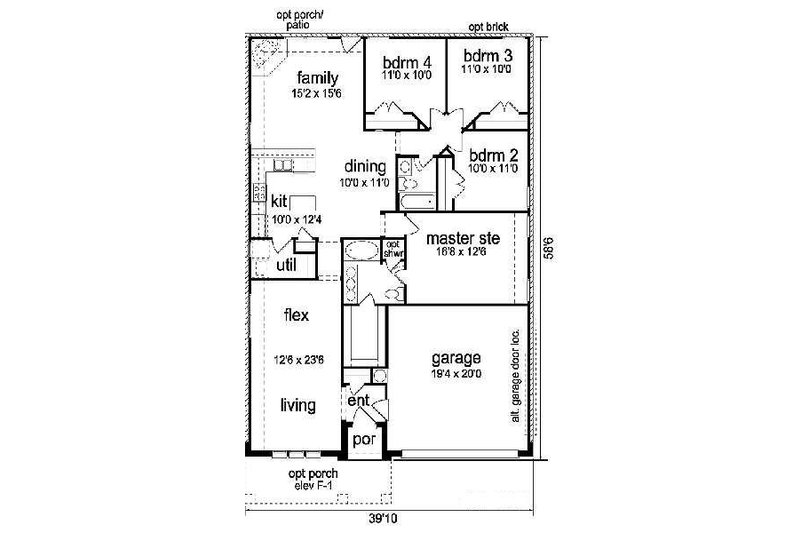 Home Plan - Floor Plan - Main Floor for Cottage House Plan #84-267 - 4 bed, 2 bath