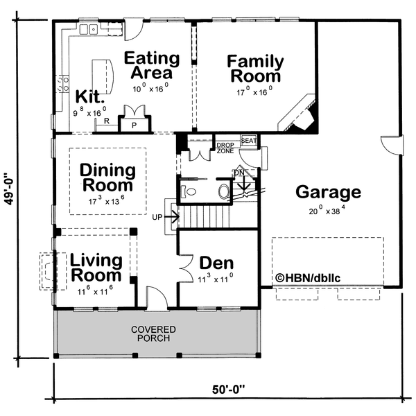 House Blueprint - Farmhouse Floor Plan - Main Floor Plan #20-2600