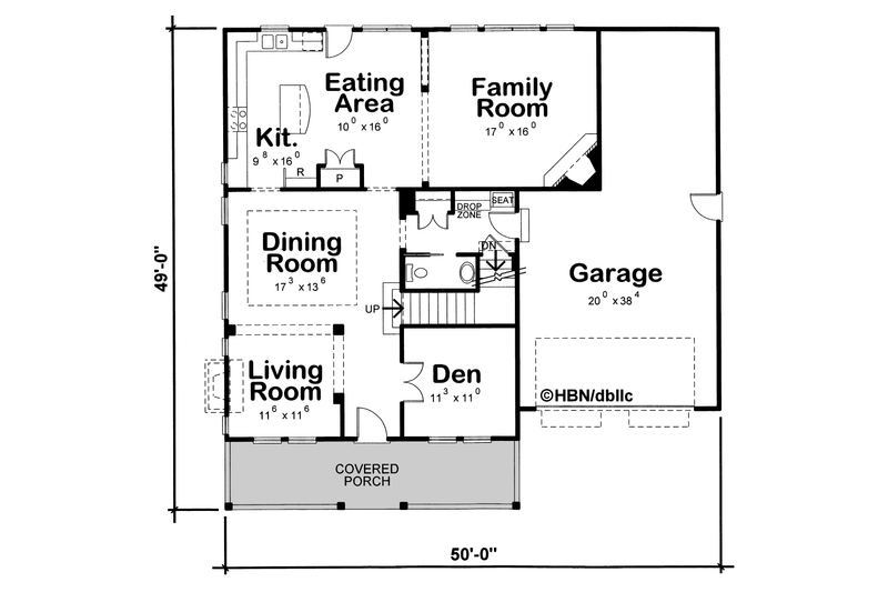 Home Plan - Floor Plan - Main Floor for Farmhouse House Plan #20-2600 - 5 bed, 3.5 bath