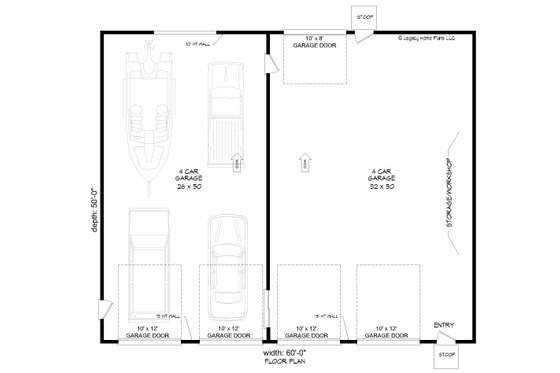 Floor Plan - Main Floor for Contemporary House Plan #932-603, 0 bath