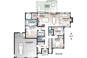 Floor Plan - Main Floor for Contemporary House Plan #23-2726 - 3 bed, 2 bath