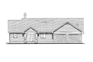 Exterior - Rear Elevation for Ranch House Plan #18-4521 - 3 bed, 3 bath