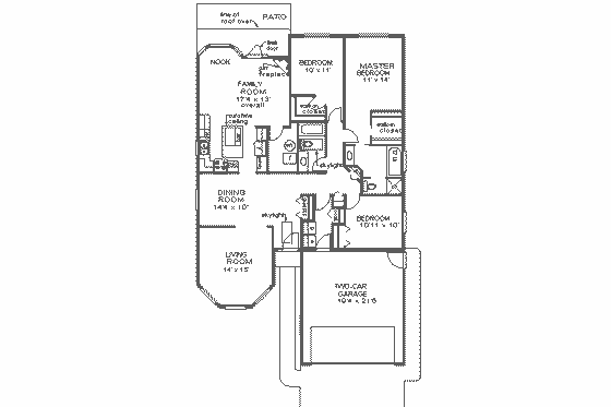 Floor Plan - Main Floor for Ranch House Plan #18-117 - 3 bed, 2 bath