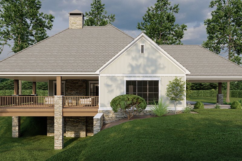 Home Plan - Exterior - Rear Elevation 3 for Craftsman House Plan #923-305 - 2 bed, 2 bath
