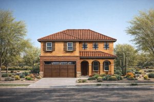 Dream House Plan - Mediterranean Exterior - Front Elevation Plan #20-2599