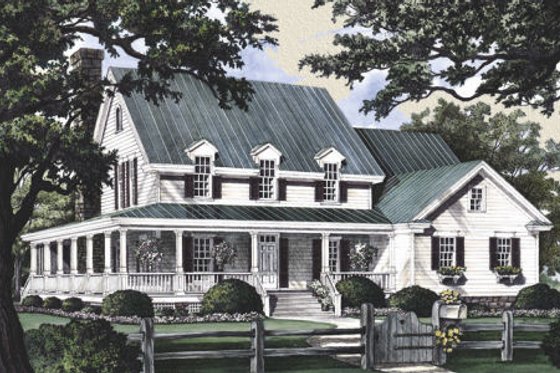 Country Exterior - Front Elevation Plan #137-216