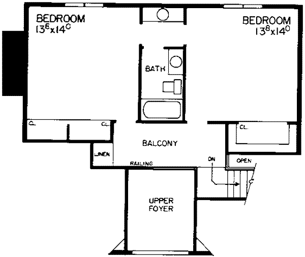 Modern Floor Plan - Upper Floor Plan #72-306
