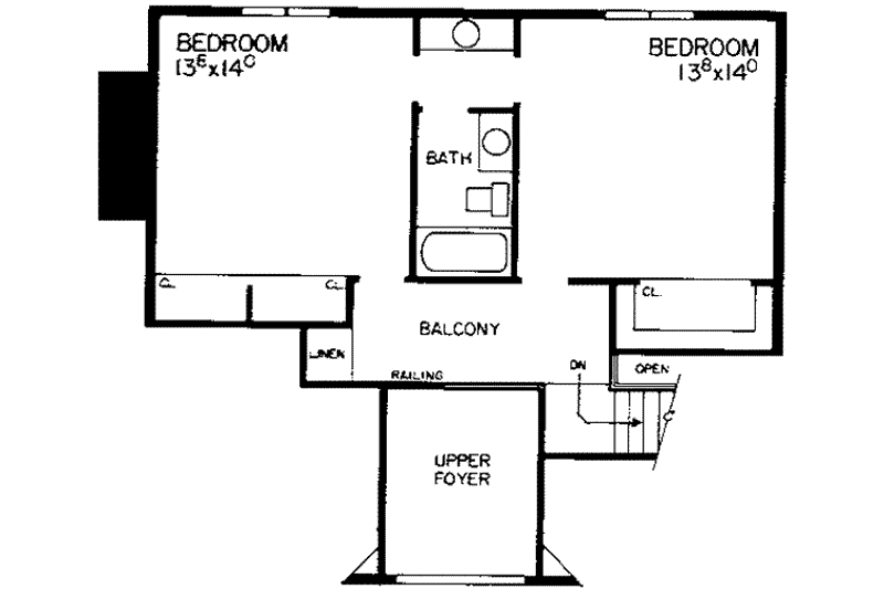 Home Plan - Floor Plan - Upper Floor for Modern House Plan #72-306 - 3 bed, 4 bath