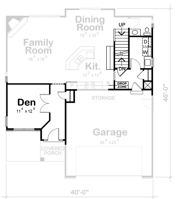 Floor Plan - Other Floor for Bungalow House Plan #20-1770 - 4 bed, 3 bath