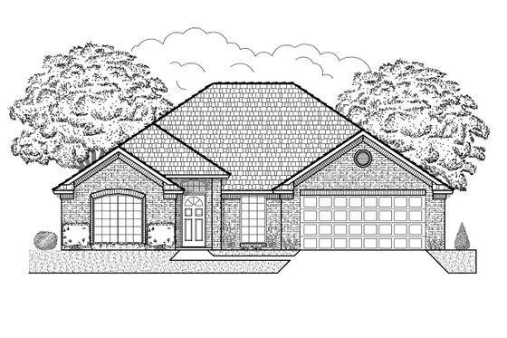 Exterior - Front Elevation for Traditional House Plan #65-403 - 4 bed, 2 bath