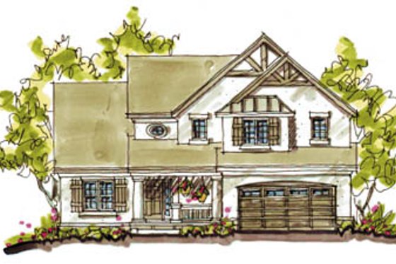 Exterior - Front Elevation 3 for Country House Plan #20-248 - 4 bed, 2.5 bath