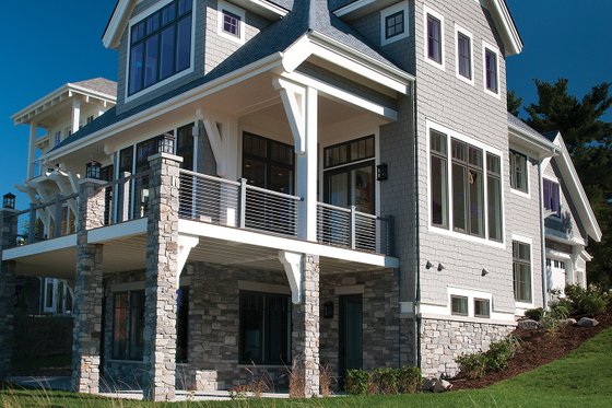 Exterior - Rear Elevation 2 for Traditional House Plan #928-411 - 4 bed, 3.5 bath