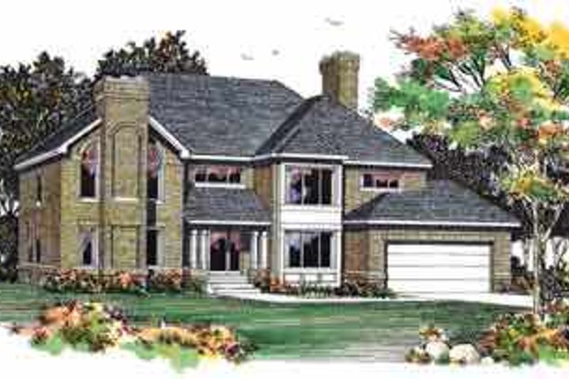 House Blueprint - European Exterior - Front Elevation Plan #72-377