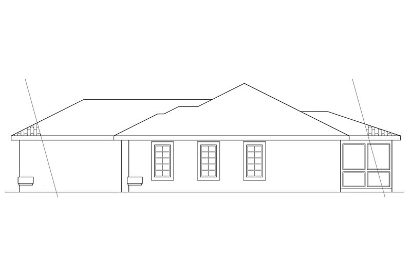 Home Plan - Exterior - Other Elevation 1 for Mediterranean House Plan #124-433 - 3 bed, 2 bath