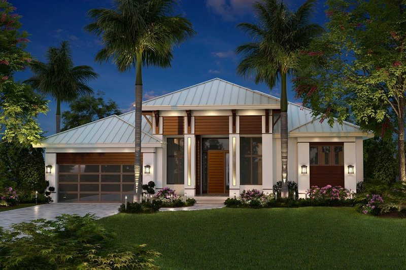 Home Plan - Contemporary Exterior - Front Elevation Plan #27-551
