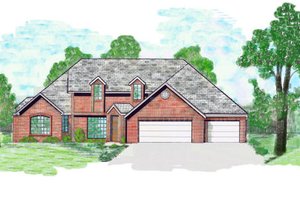 Southern Exterior - Front Elevation Plan #52-207