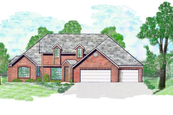 Exterior - Front Elevation for Southern House Plan #52-207 - 3 bed, 3 bath