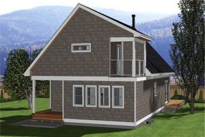 Exterior - Rear Elevation for Cabin House Plan #126-188 - 3 bed, 2 bath