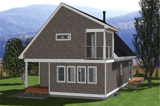 Exterior - Rear Elevation for Cabin House Plan #126-188 - 3 bed, 2 bath