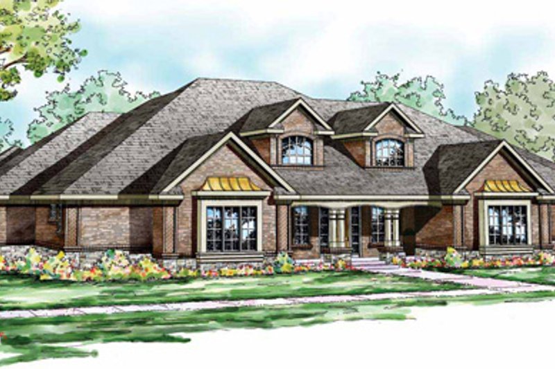 House Blueprint - Traditional Exterior - Front Elevation Plan #124-829