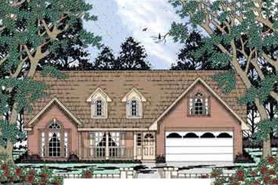 Exterior - Front Elevation for Traditional House Plan #42-313 - 3 bed, 2 bath