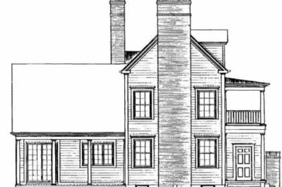 Exterior - Rear Elevation for Southern House Plan #72-357 - 5 bed, 6 bath