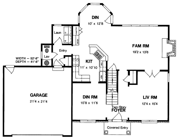 Country Floor Plan - Main Floor Plan #316-110