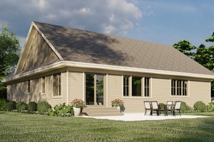 Exterior - Rear Elevation for Ranch House Plan #51-1210 - 3 bed, 2 bath