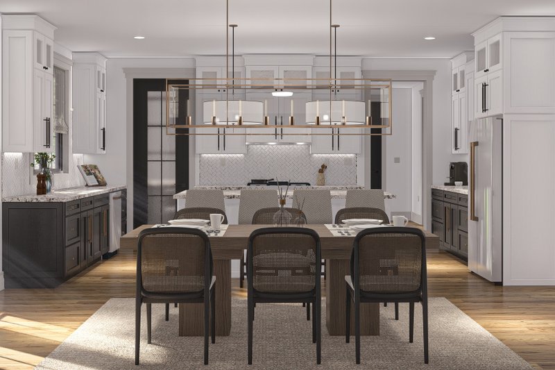 House Blueprint - Interior - Dining Room 1 for Colonial House Plan #455-467 - 3 bed, 3.5 bath