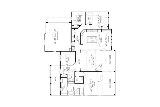 Floor Plan - Main Floor for Ranch House Plan #54-565 - 3 bed, 2.5 bath
