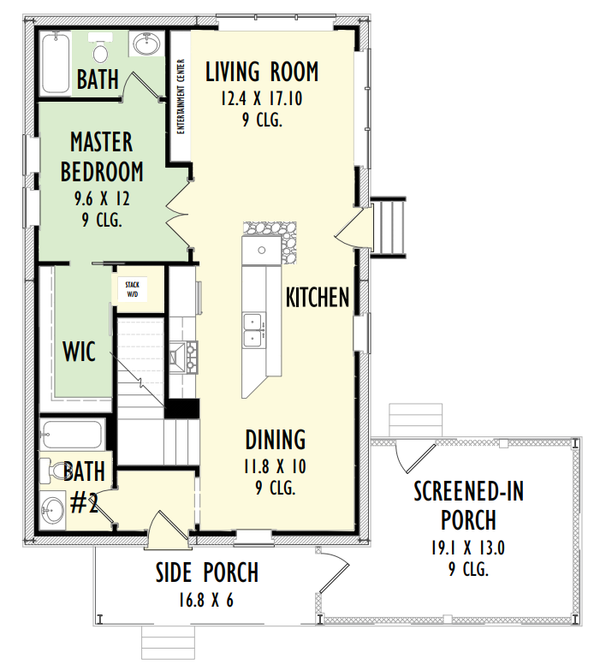 Bungalow Floor Plan - Main Floor Plan #1092-2