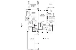 Floor Plan - Main Floor for Contemporary House Plan #48-651 - 4 bed, 4.5 bath