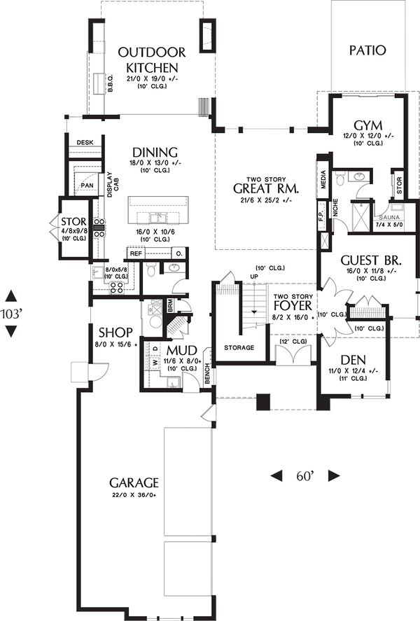 Dream House Plan - Contemporary Floor Plan - Main Floor Plan #48-651