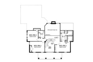 Floor Plan - Upper Floor for Colonial House Plan #40-190 - 4 bed, 3.5 bath