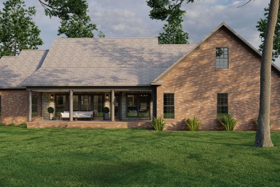 Exterior - Rear Elevation 2 for Southern House Plan #17-2588 - 3 bed, 2.5 bath