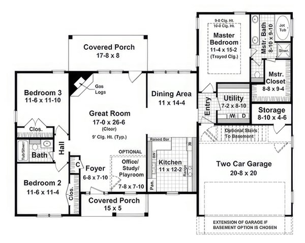 House Blueprint - Farmhouse Floor Plan - Main Floor Plan #21-540