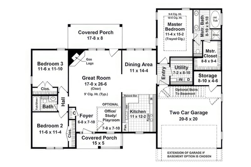 Home Plan - Floor Plan - Main Floor for Farmhouse House Plan #21-540 - 3 bed, 2 bath