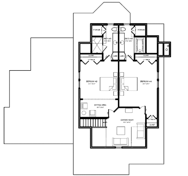 Craftsman Floor Plan - Upper Floor Plan #440-6