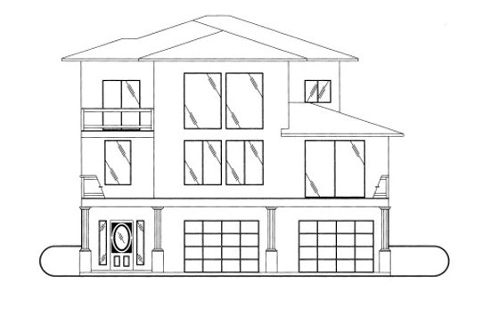 Exterior - Front Elevation 3 for Adobe / Southwestern House Plan #117-625 - 3 bed, 2.5 bath