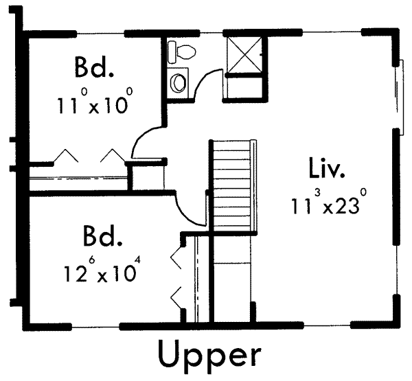 Traditional Floor Plan - Upper Floor Plan #303-381
