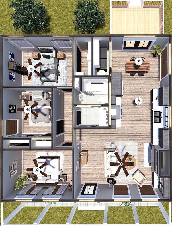 Cottage Floor Plan - Main Floor Plan #44-302