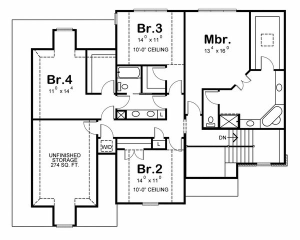 Home Plan - European Floor Plan - Upper Floor Plan #20-2164