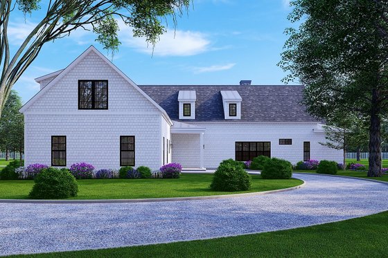 Exterior - Rear Elevation for Ranch House Plan #54-400 - 3 bed, 3.5 bath
