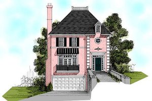 European Exterior - Front Elevation Plan #56-155