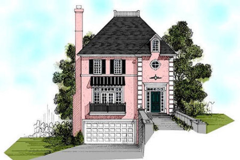 Architectural House Design - European Exterior - Front Elevation Plan #56-155