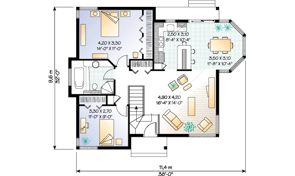 Home Plan - Cottage Floor Plan - Main Floor Plan #23-166
